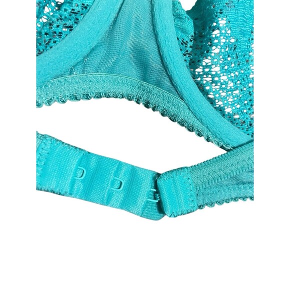 Timpa Duet Lace Underwire Sheer Demi Bra Style 16449 Blue 36C - Picture 4 of 4
